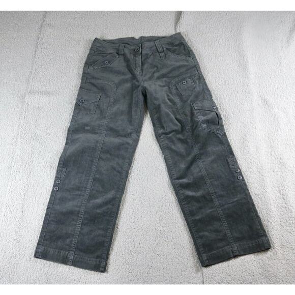 New Sundance Womens Gray 10 Petite Corduroy Cargo Hong Kong Wide Leg Pants - Picture 1 of 7